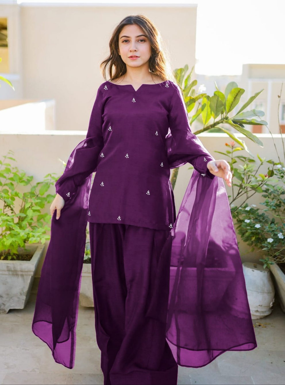 Farshi 3-Piece Embroidered Suit