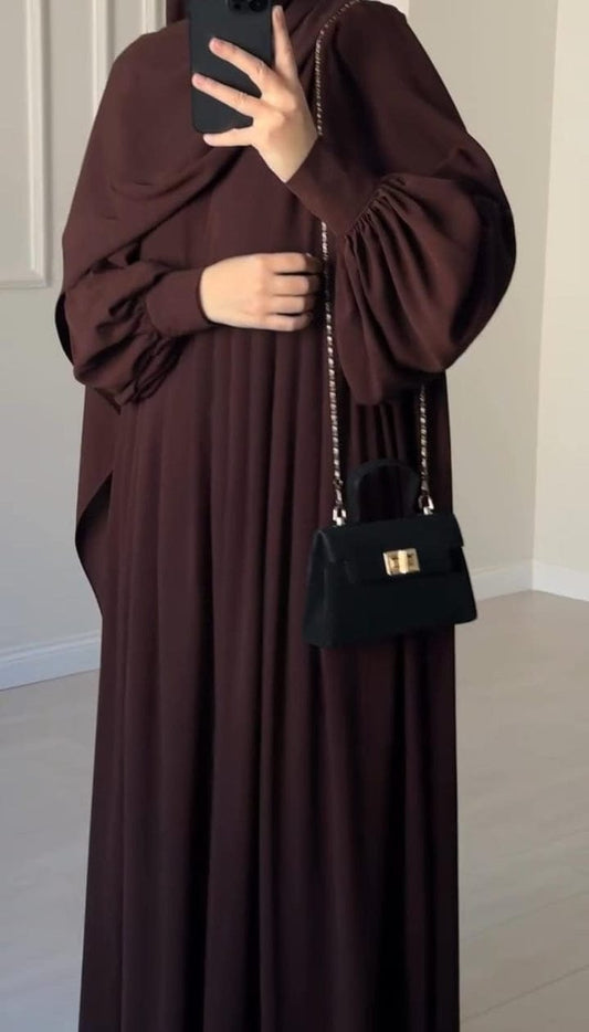 Rumiya Chocolate Abaya with Stoller