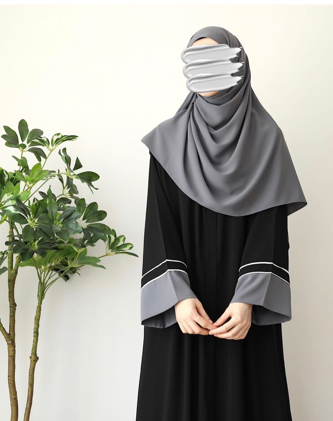 Lahzaa Front Zip Abaya with Stoller