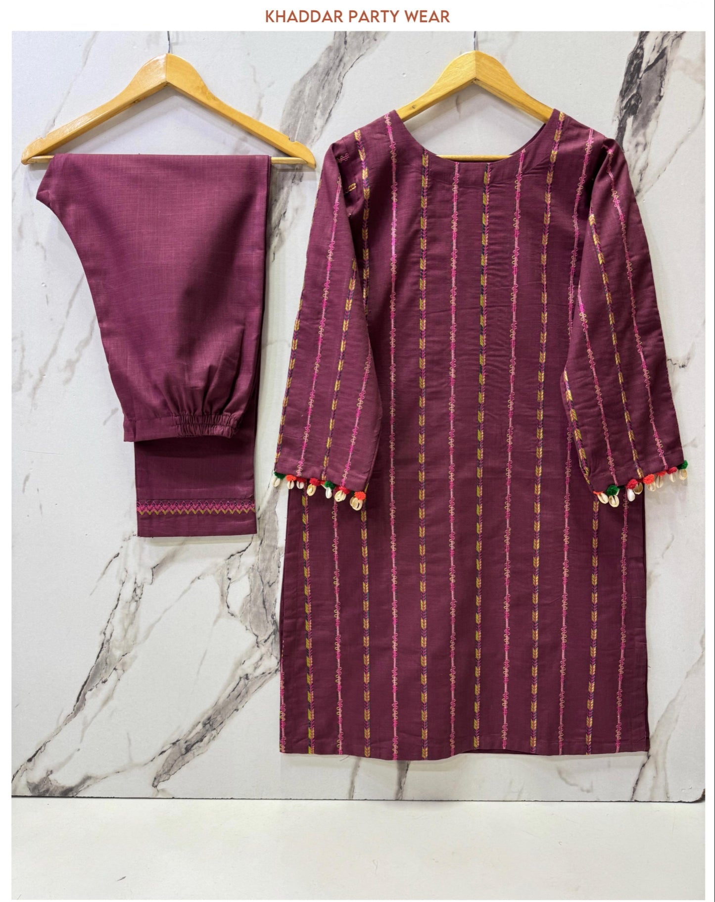Satrangi Khaddar 2-Piece Shirt Trouser Set