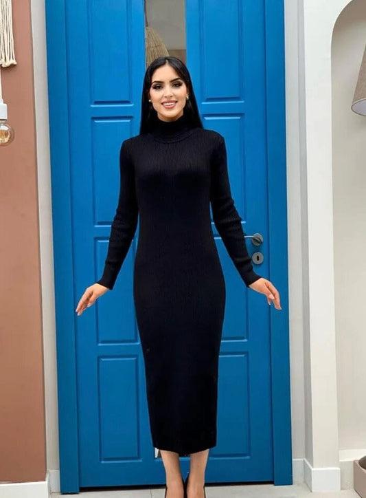 High Neck Long Bodycon