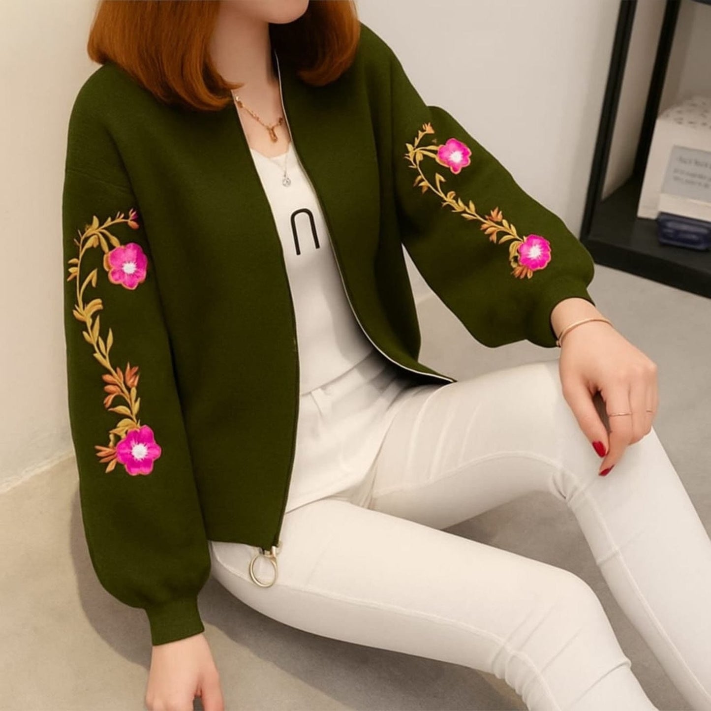 Zarbaft Embroidered Zipper Jacket