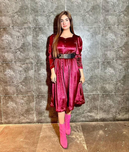 Husn-e-Adaa Velvet Frock