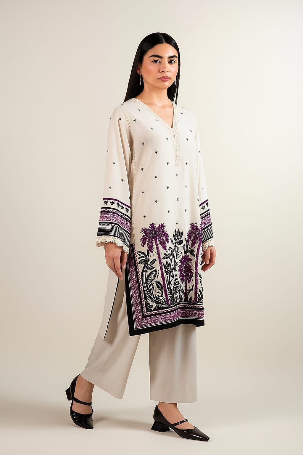 Zauq-e-Rang 2-Piece Kurta & Trouser Set