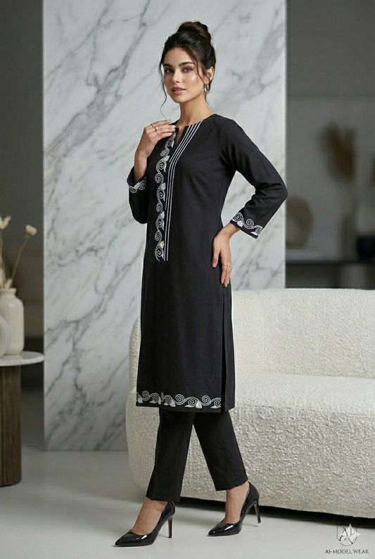 Zari 2-Piece Farshi Embroidered Co-ord Set