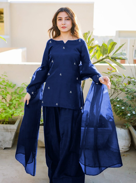 Farshi 3-Piece Embroidered Suit