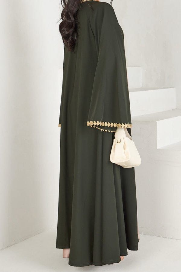 Noorulayn Front Open Style Embroidered Abaya with Stoller