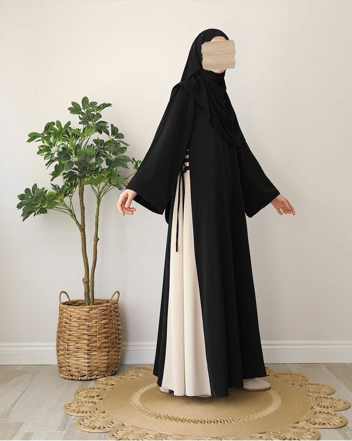 Mahvash Two Color Abaya with Stoller