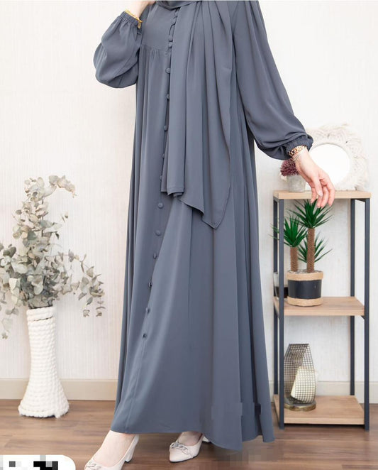 Afsana Front Button Style Abaya with Stoller