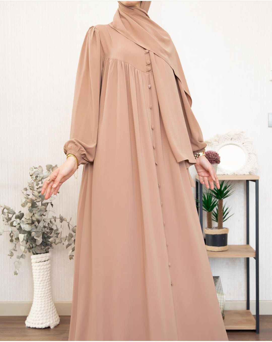 Afsana Front Button Style Abaya with Stoller