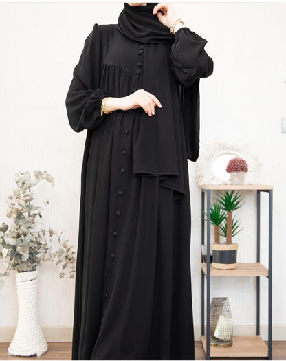 Afsana Front Button Style Abaya with Stoller