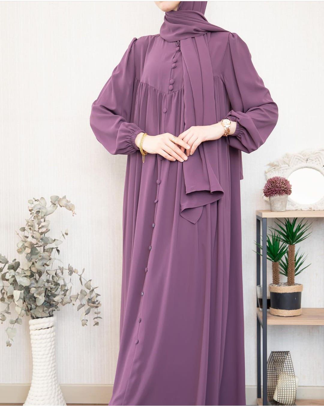 Afsana Front Button Style Abaya with Stoller