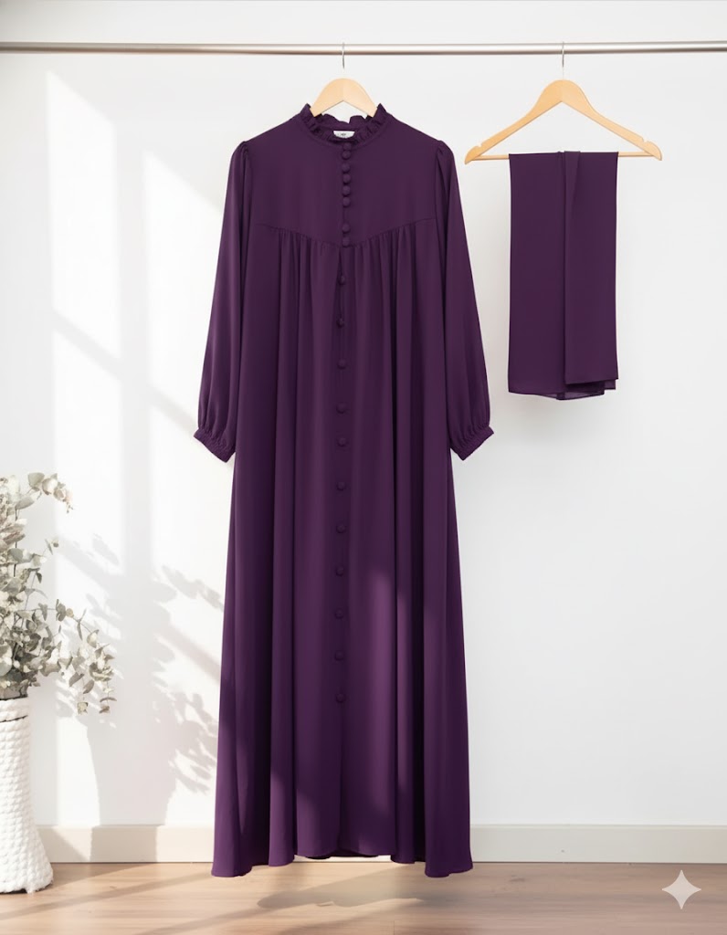 Afsana Front Button Style Abaya with Stoller