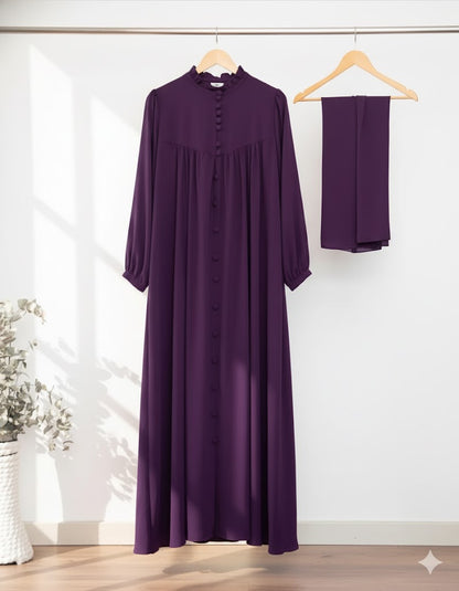 Afsana Front Button Style Abaya with Stoller