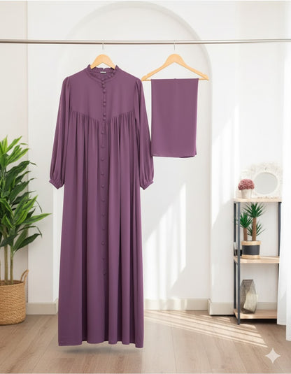 Afsana Front Button Style Abaya with Stoller