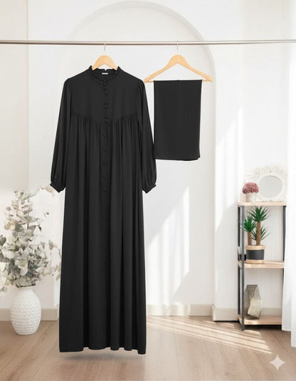 Afsana Front Button Style Abaya with Stoller