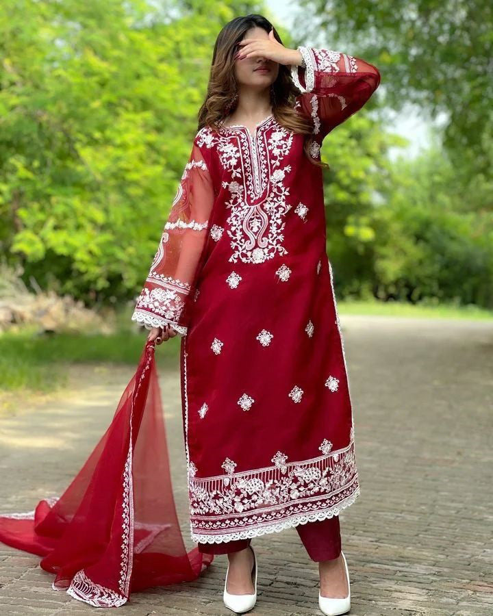 Zarrar 3-Piece Embroidered Suit