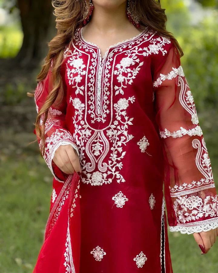 Zarrar 3-Piece Embroidered Suit