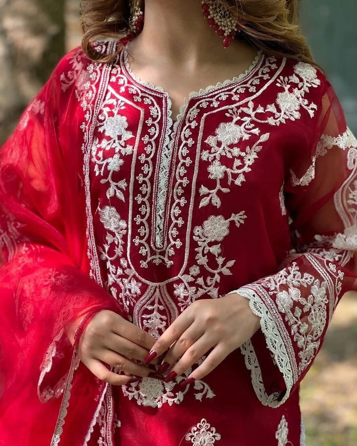 Zarrar 3-Piece Embroidered Suit