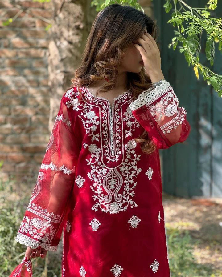 Zarrar 3-Piece Embroidered Suit