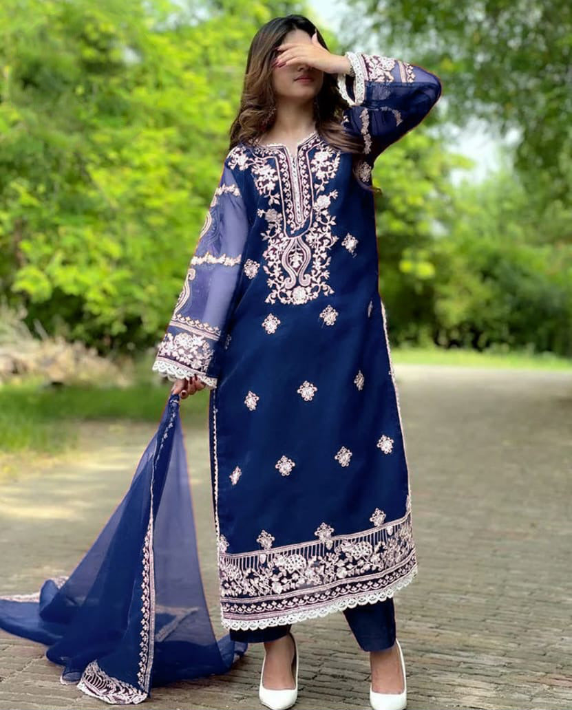 Zarrar 3-Piece Embroidered Suit