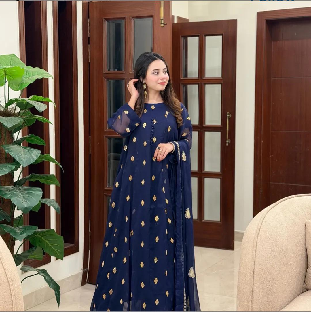 Husn Ara 3-Piece Embroidered Suit