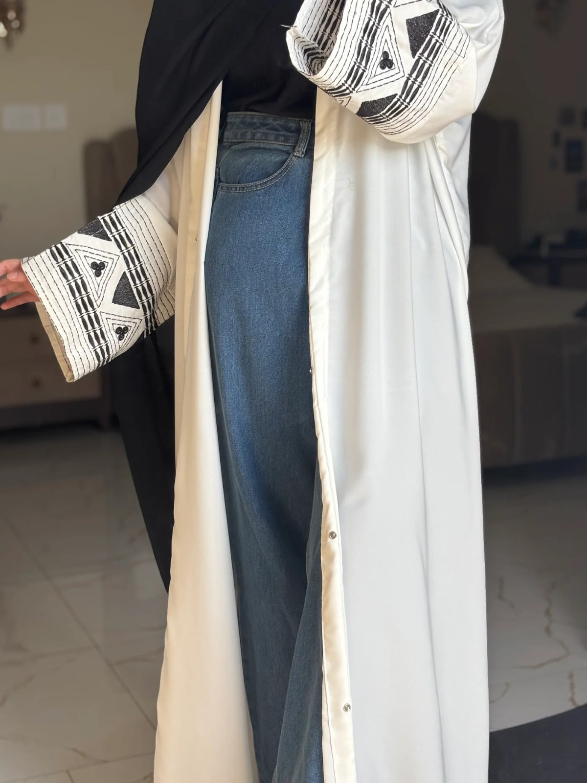Hoor Sleeves Embroidered Abaya