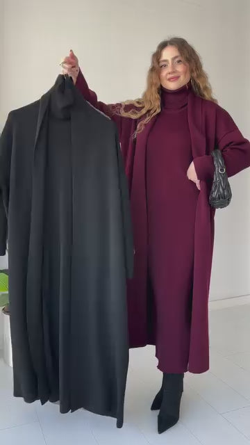 Qamareen Long Bodycon With Long Coat