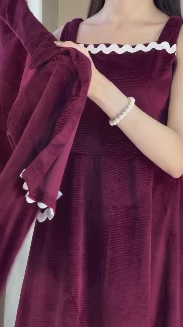Zavian 2-Piece Velvet Coat & Maxy