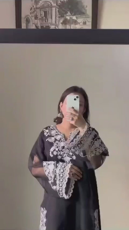 Hoorain 3-Piece Embroidered Suit