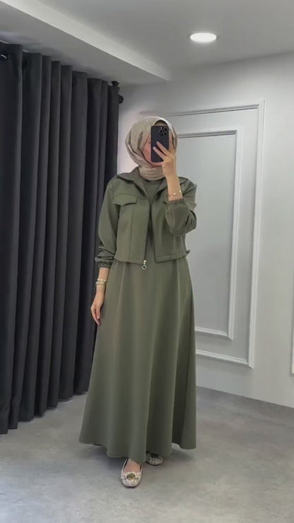 Naqoosh-e-Husn Winter Fleece Coat & Maxy