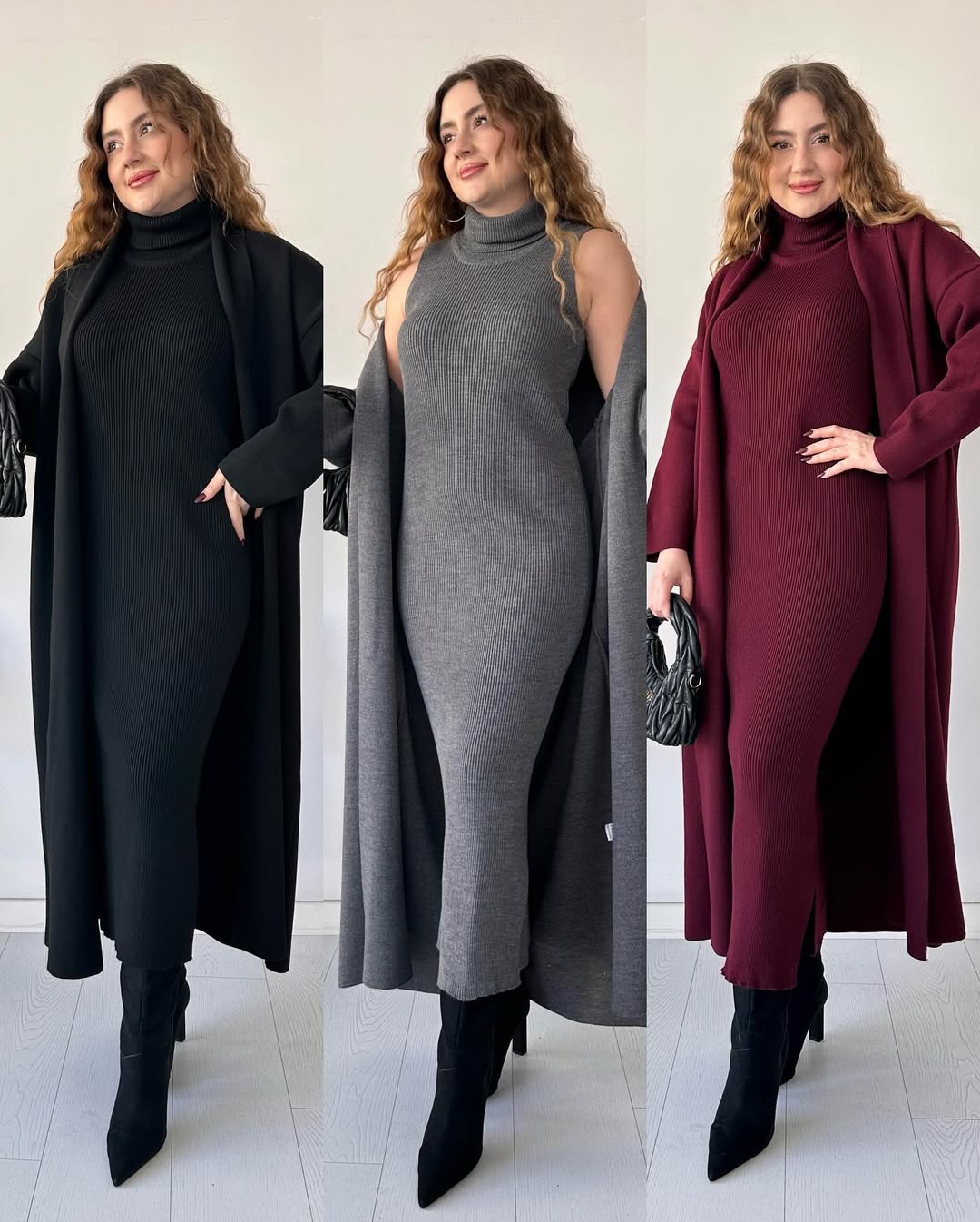 Qamareen Long Bodycon With Long Coat