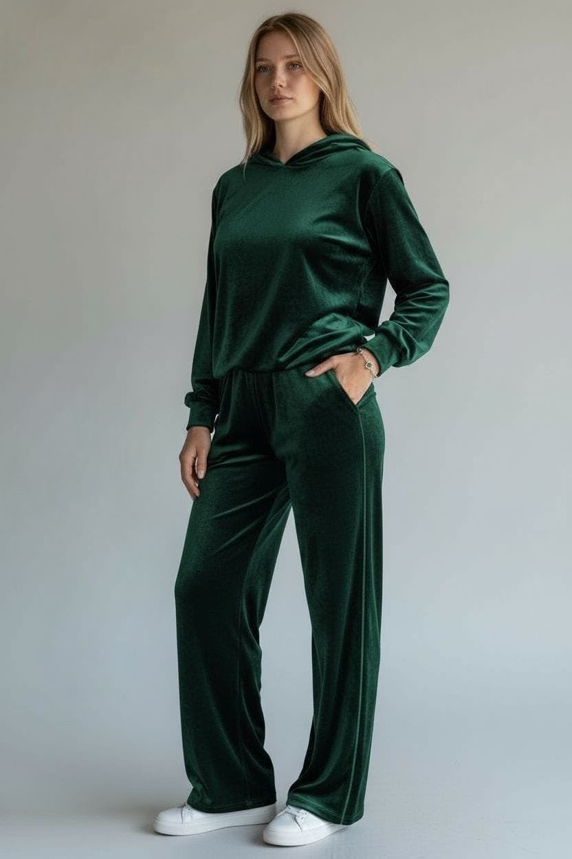 Barq 2-Piece Velvet Hoodie & Trouser Track suit