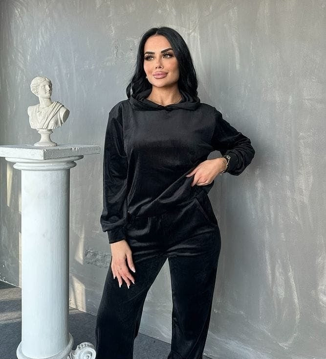 Barq 2-Piece Velvet Hoodie & Trouser Track suit