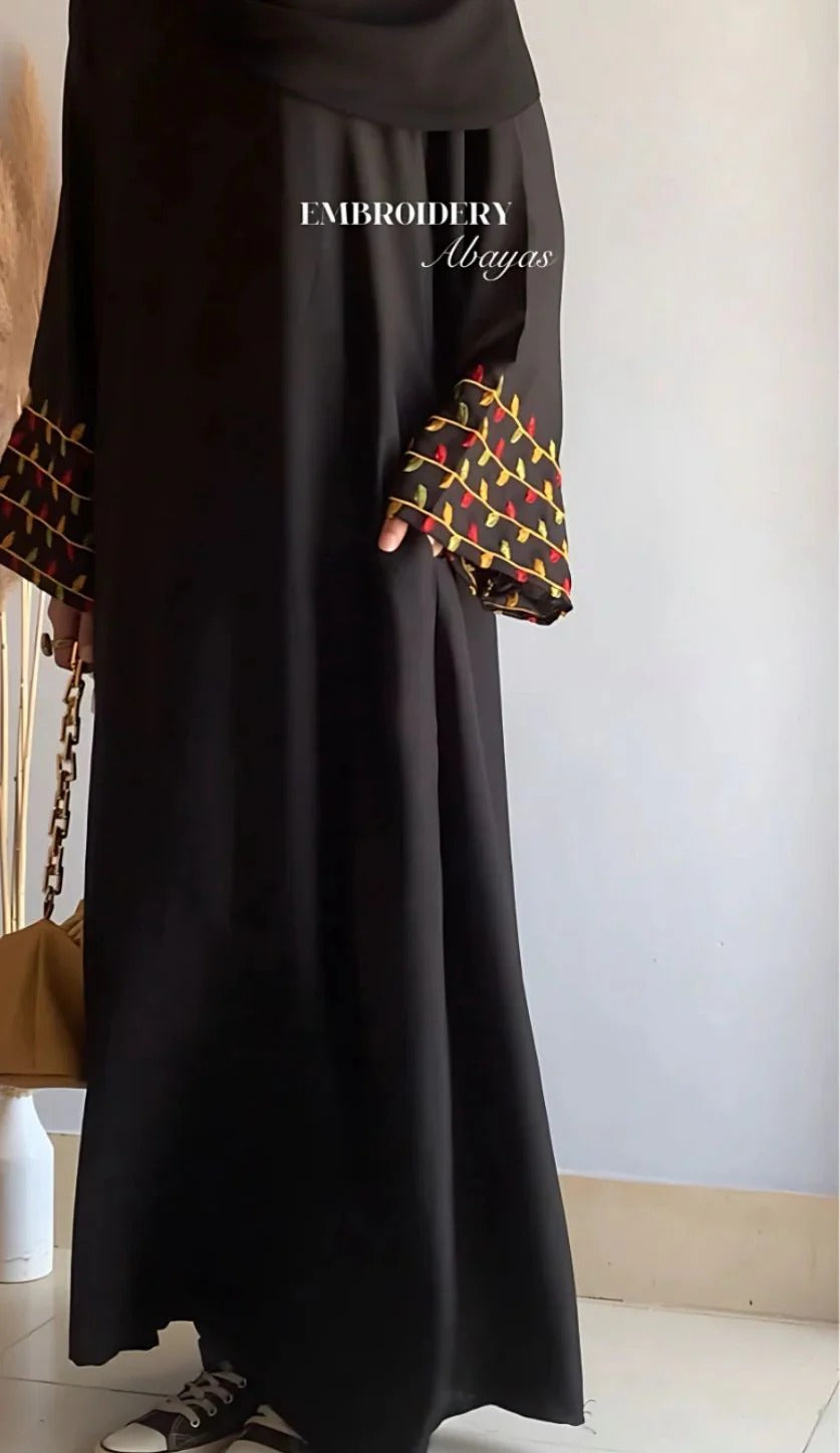 Elan Sleeves Embroidered Abaya With Stoller