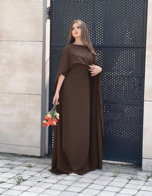 Husn-e-Mizaaj Cape Chiffon Maxy