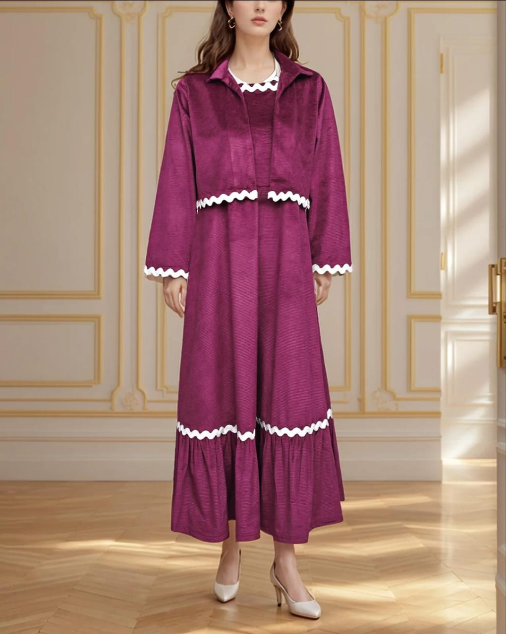 Zavian 2-Piece Velvet Coat & Maxy