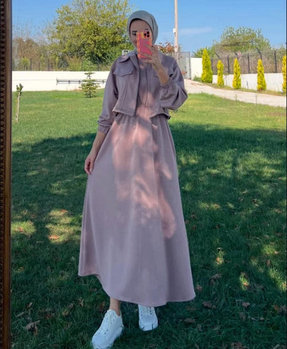 Naqoosh-e-Husn Winter Fleece Coat & Maxy