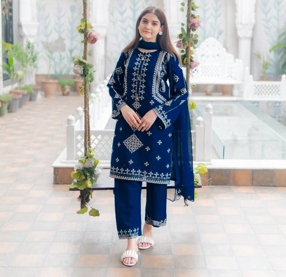 Mehrunisa 3-Piece Embroidered Suit