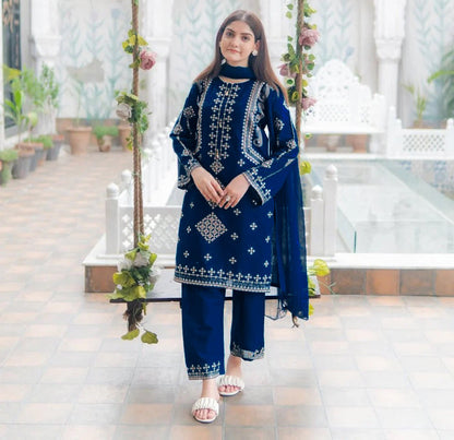 Mehrunisa 3-Piece Embroidered Suit