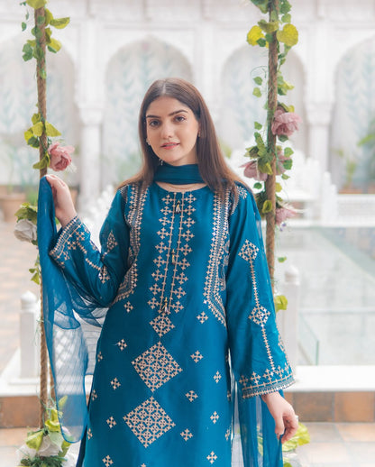 Mehrunisa 3-Piece Embroidered Suit