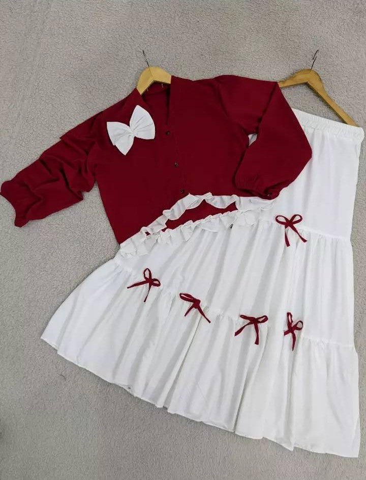 Noor-e-Zehra 2-Piece Bow Skirt and Top