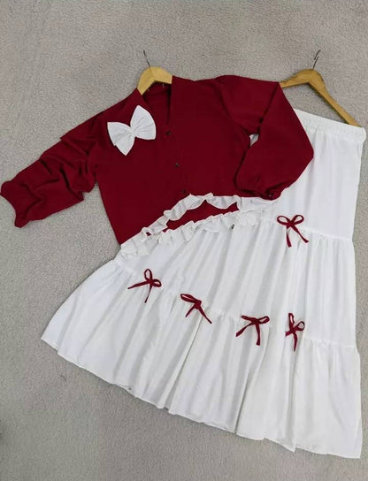 Noor-e-Zehra 2-Piece Bow Skirt and Top