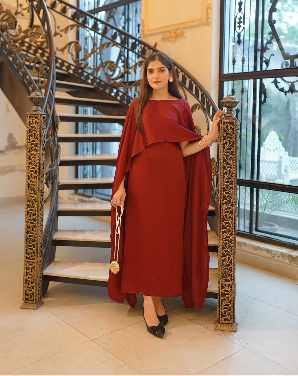 Khoobsurat Silk Cape Maxy