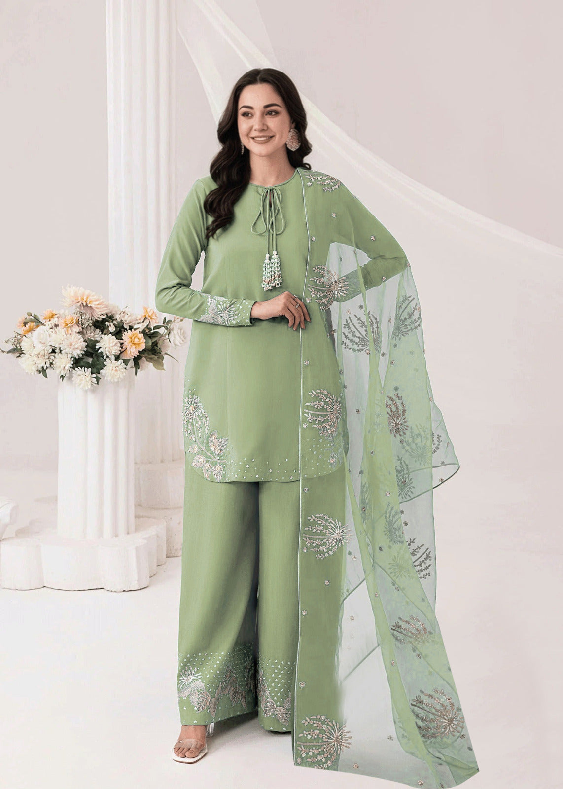 Heer 3-Piece Embroidered Suit