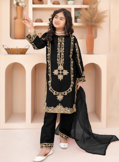 Masoom Rang Kids 3-Piece Embroidered Suit