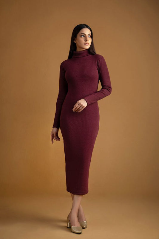 High Neck Long Bodycon
