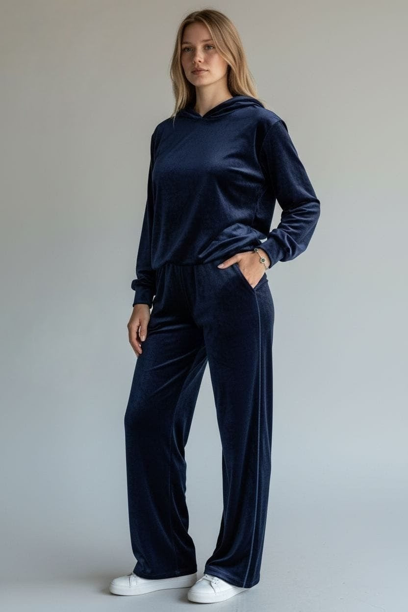 Barq 2-Piece Velvet Hoodie & Trouser Track suit