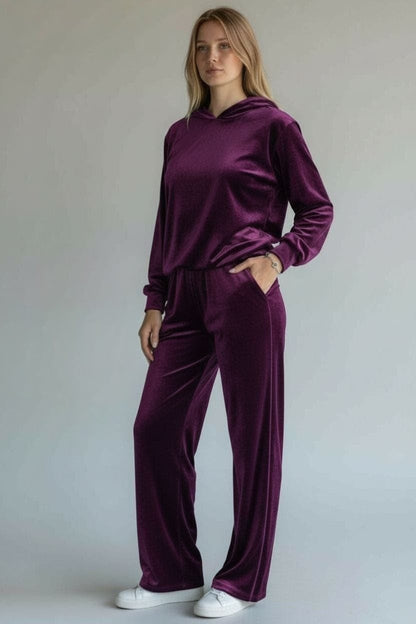Barq 2-Piece Velvet Hoodie & Trouser Track suit