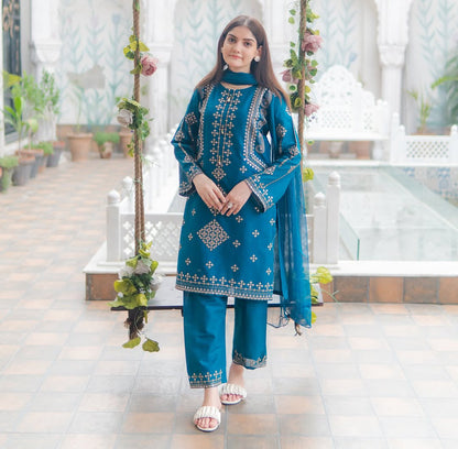 Mehrunisa 3-Piece Embroidered Suit